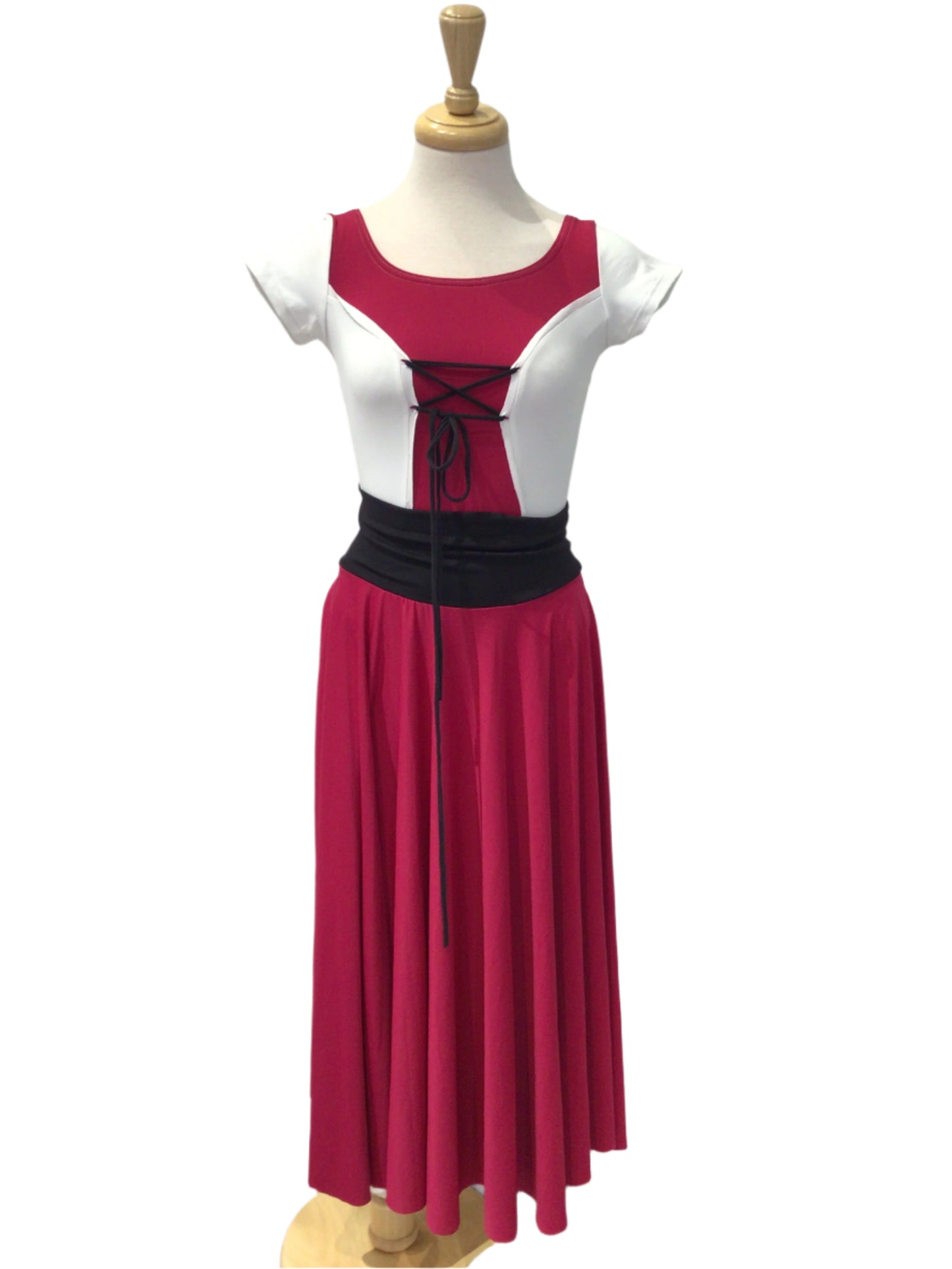 Fuchsia Pink Long Skirt with Bodysuit