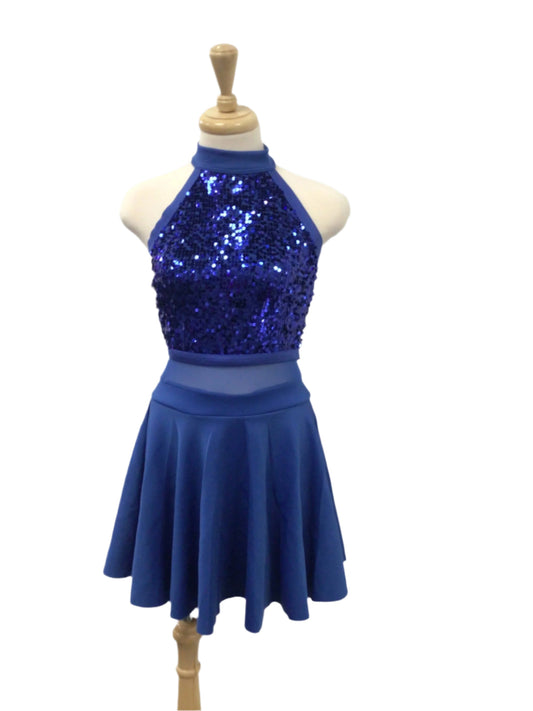 Royal Blue Halter Jazz Dress