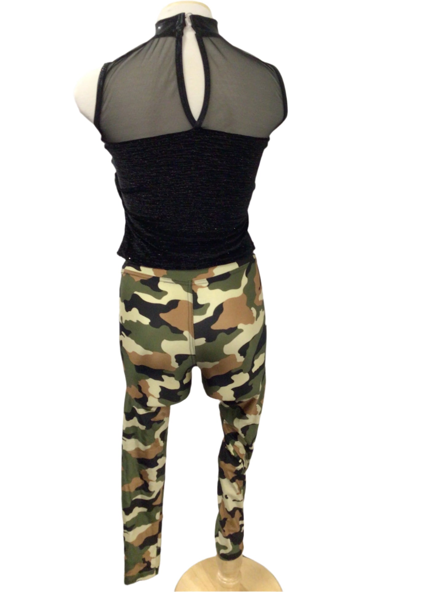 Army Camo leggings and Black Top