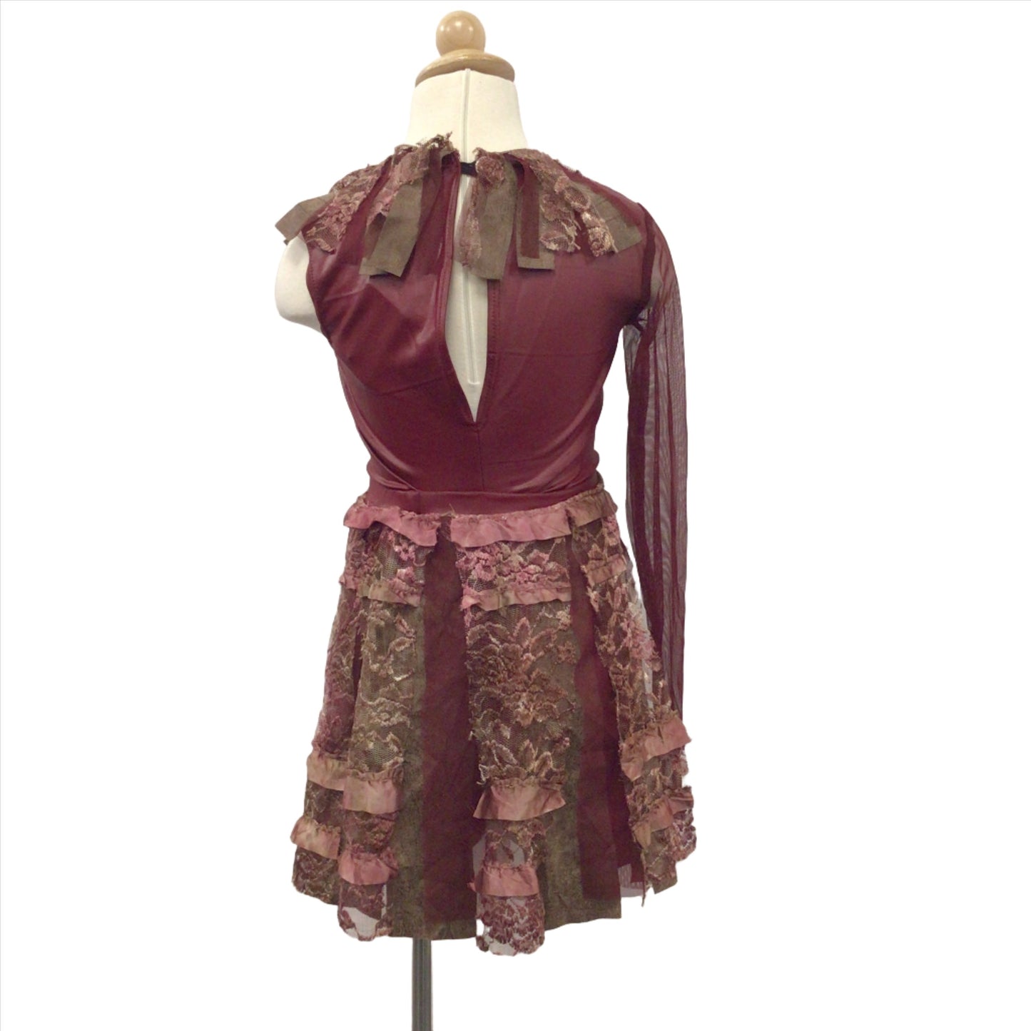 Pleather Burgundy Two Piece