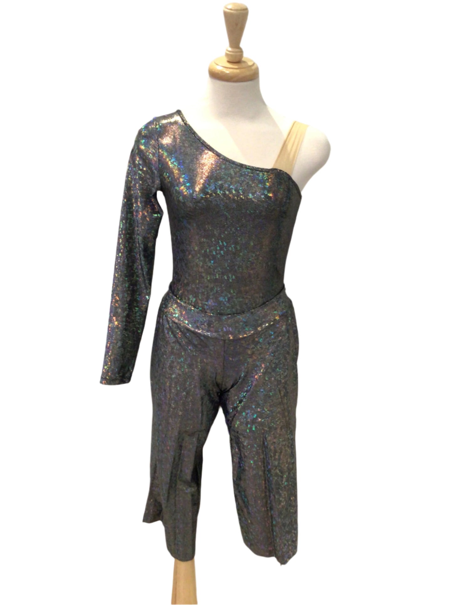 Iridescent Silver Bodysuit and Pants