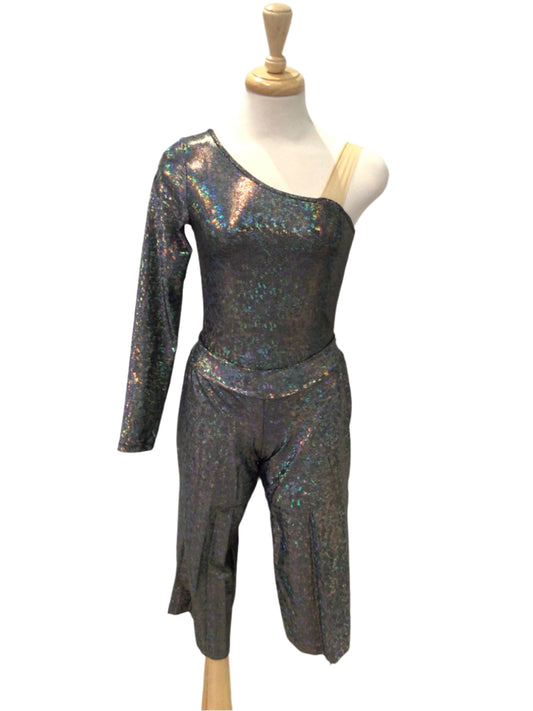 Iridescent Silver Bodysuit and Pants