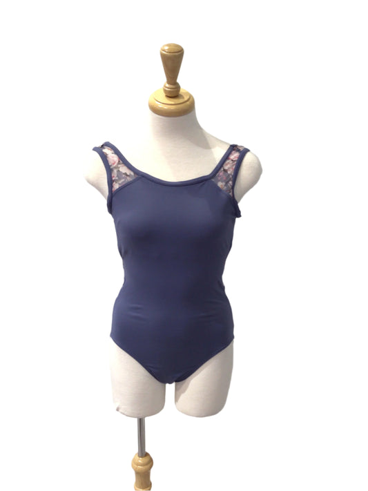 Periwinkle Blue Bodysuit with Flower Mesh
