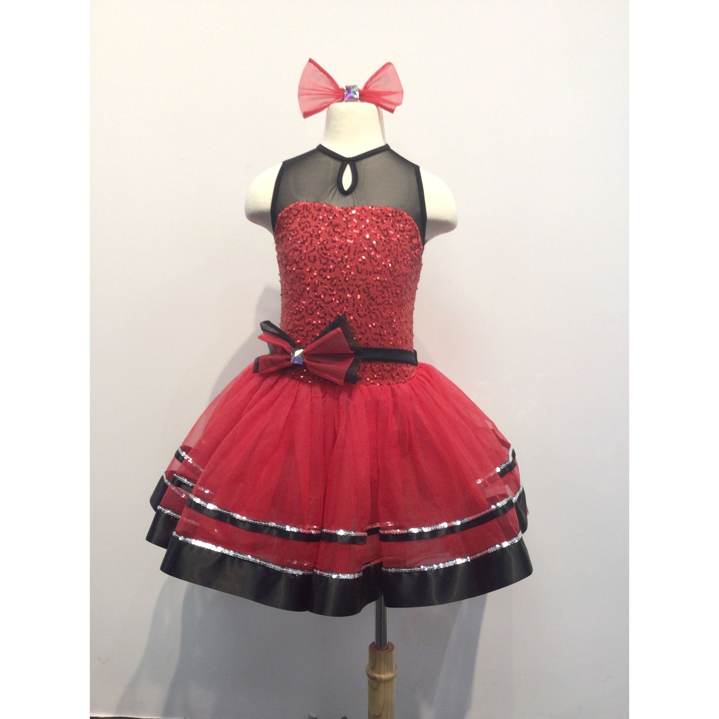 Red and black Tutu with Sparkle