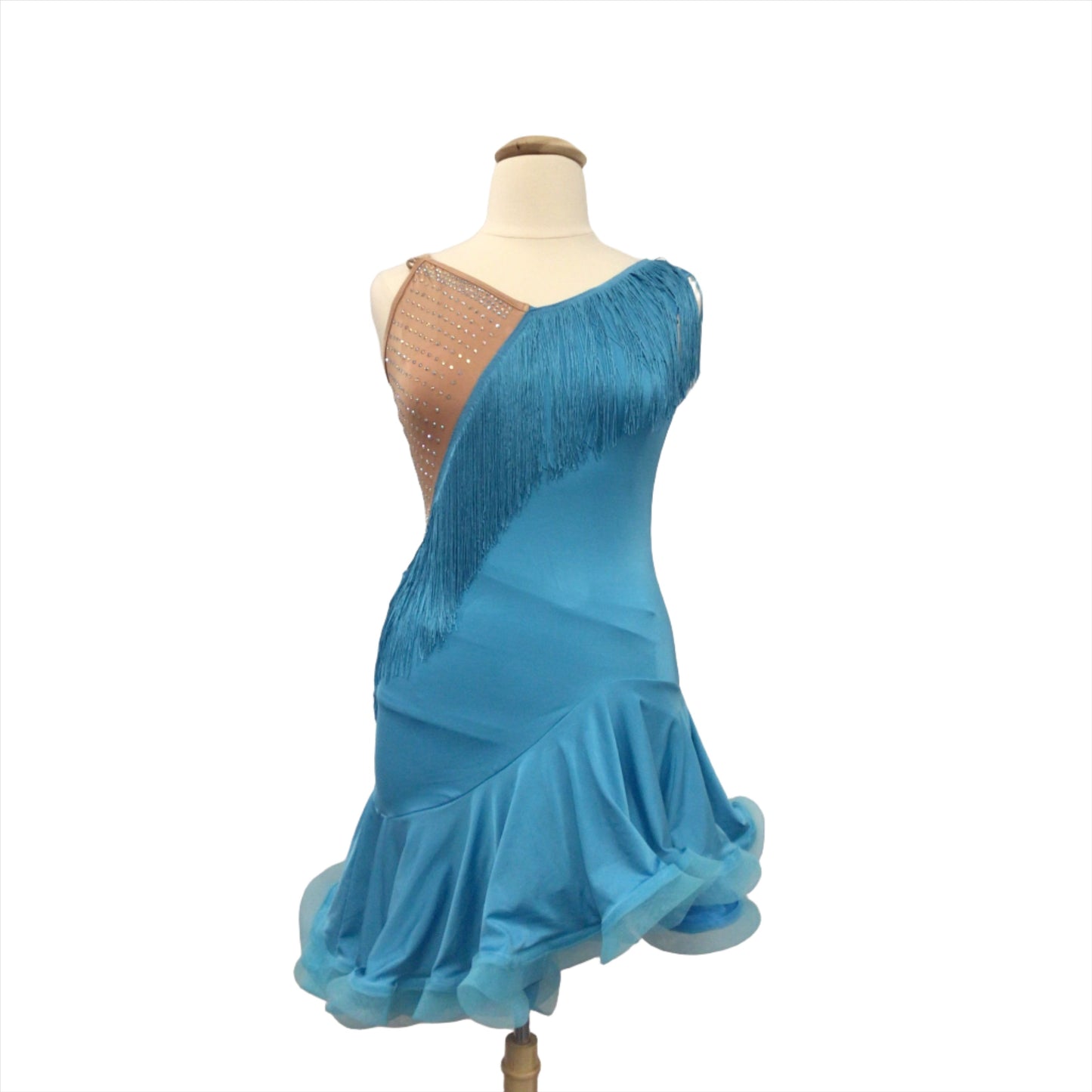 Blue and Bronze Ballroom Dress