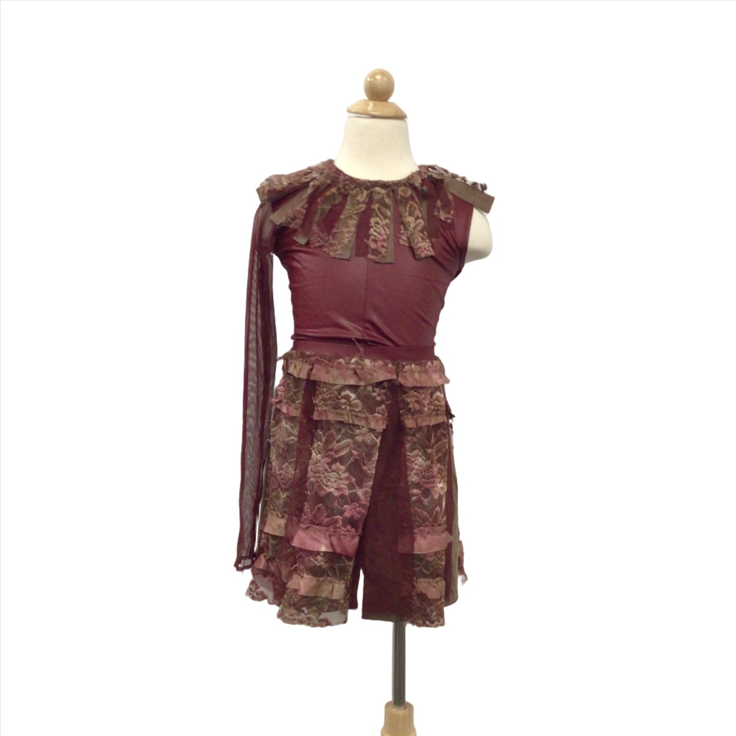 Pleather Burgundy Two Piece