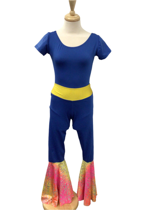 Royal Blue Bodysuit with Disco Pants