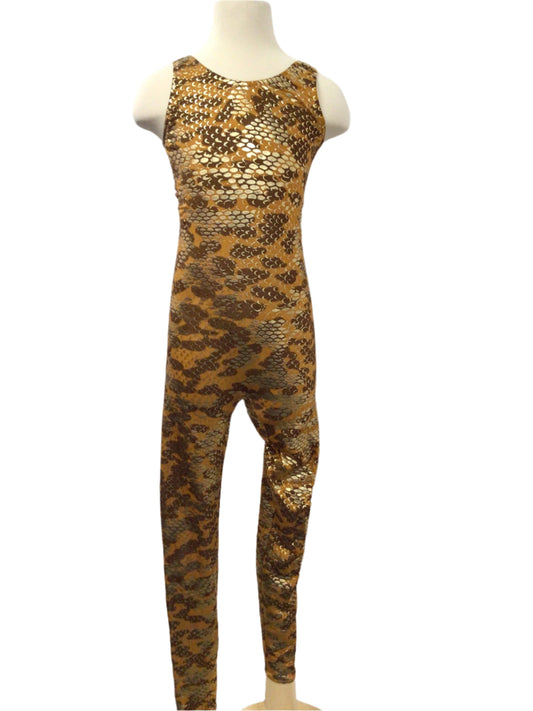 Brown Snake Skin Unitard