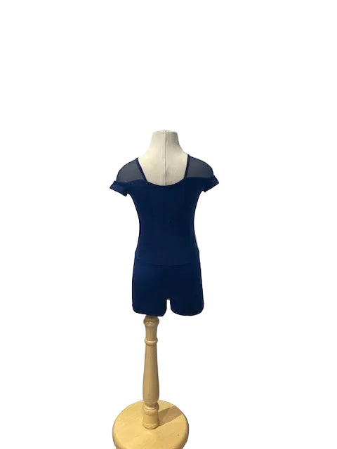 Royal Blue Cap Sleeve Biketard