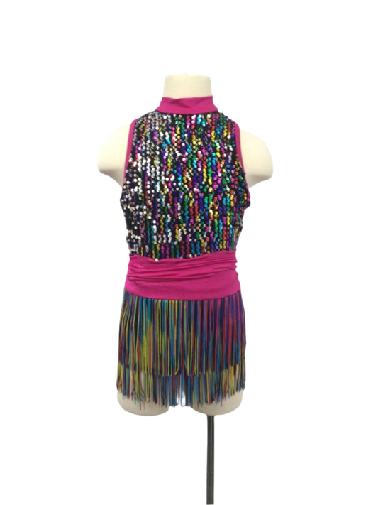 Fuchsia with Rainbow Sparkles Fringe Jazz