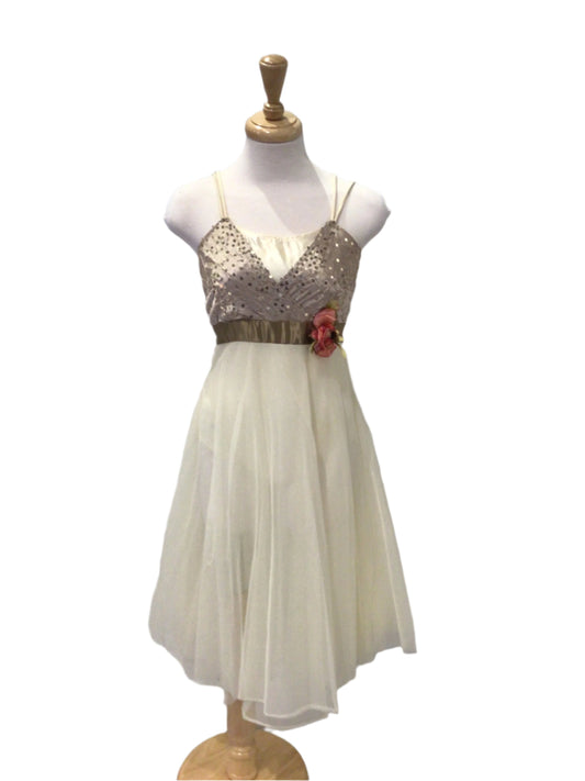 Cream and Bronze Ballet Dress