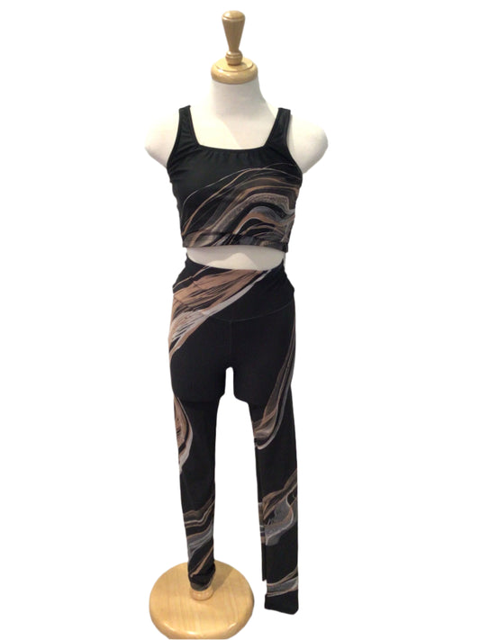 Brown and Black Leggings and Top