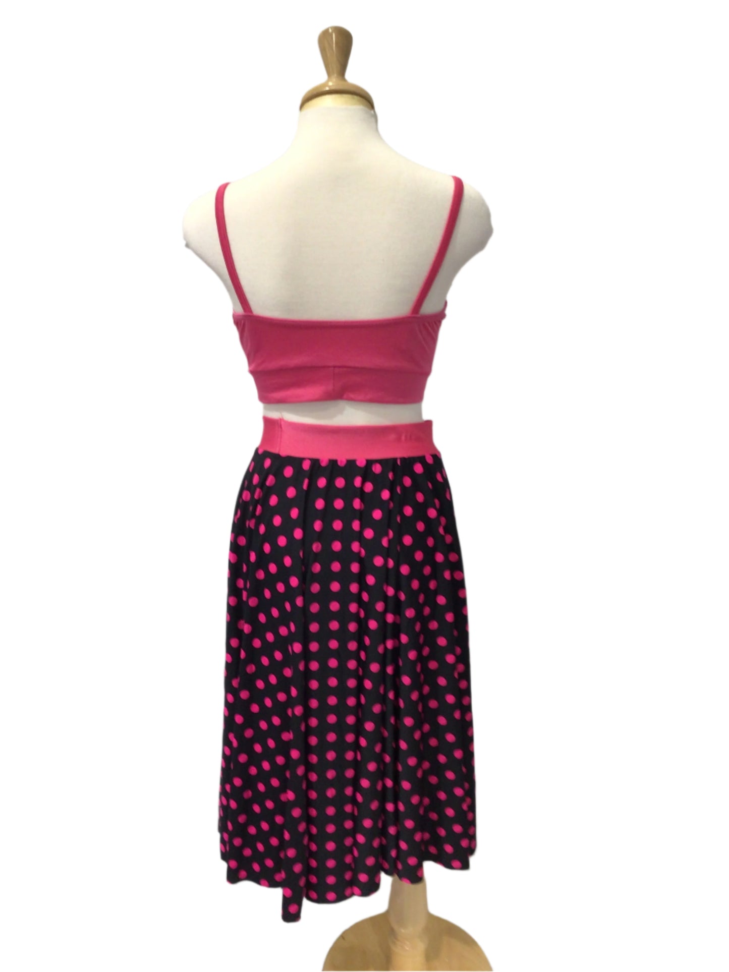 Pink Polka Dot Skirt with Sport Top