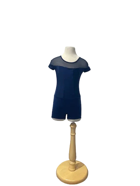 Royal Blue Cap Sleeve Biketard