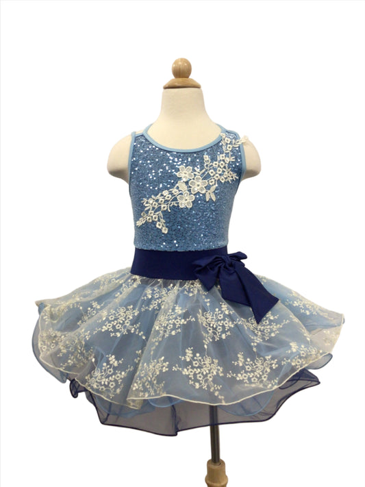 Light Blue and White Lace Tutu