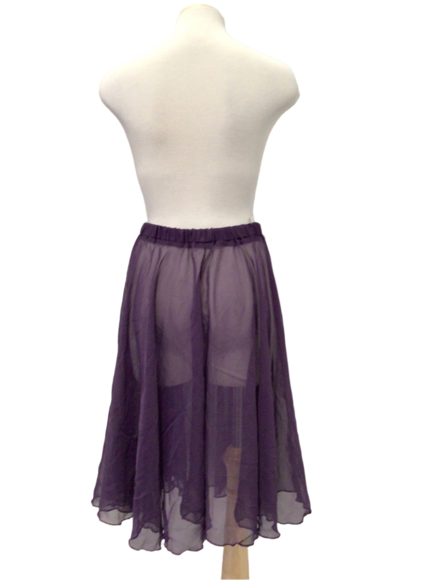 Purple Mid Length Chiffon Skirt