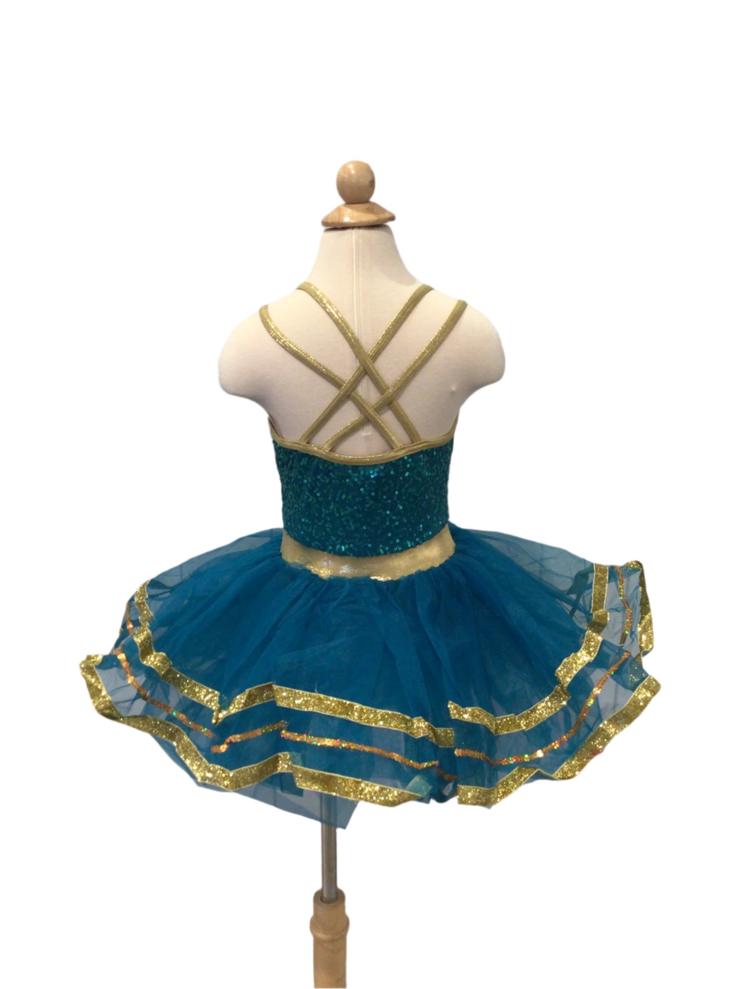 Blue Teal and Gold Tutu