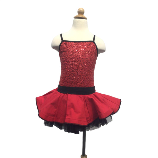 Childs Red Sparkle Tutu Dress