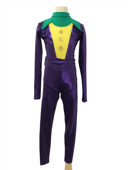 Purple Shiny Bodysuit with Pants