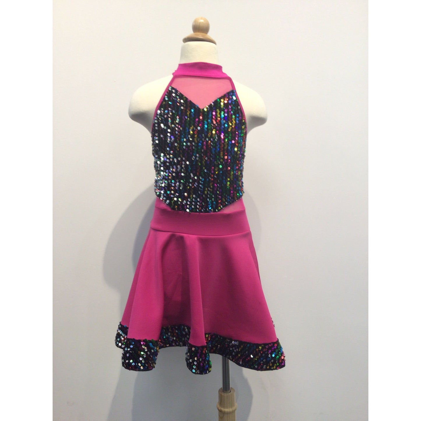 Pink and Raiinbow Sequin Dress