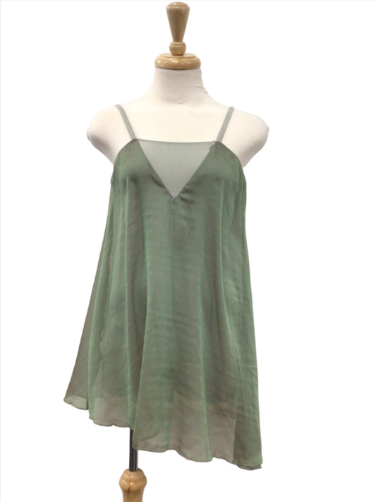 Sage Green Biketard with Loose Shift Dress