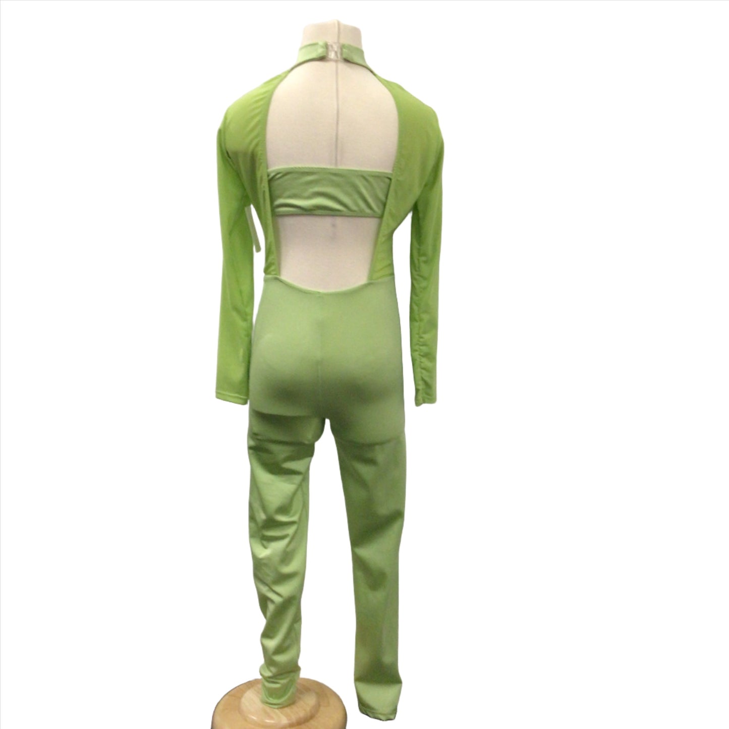 Green Long Sleeve Mesh Unitard