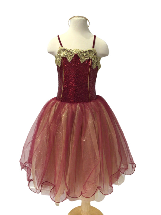 Burgundy and Gold Romantic Tutu