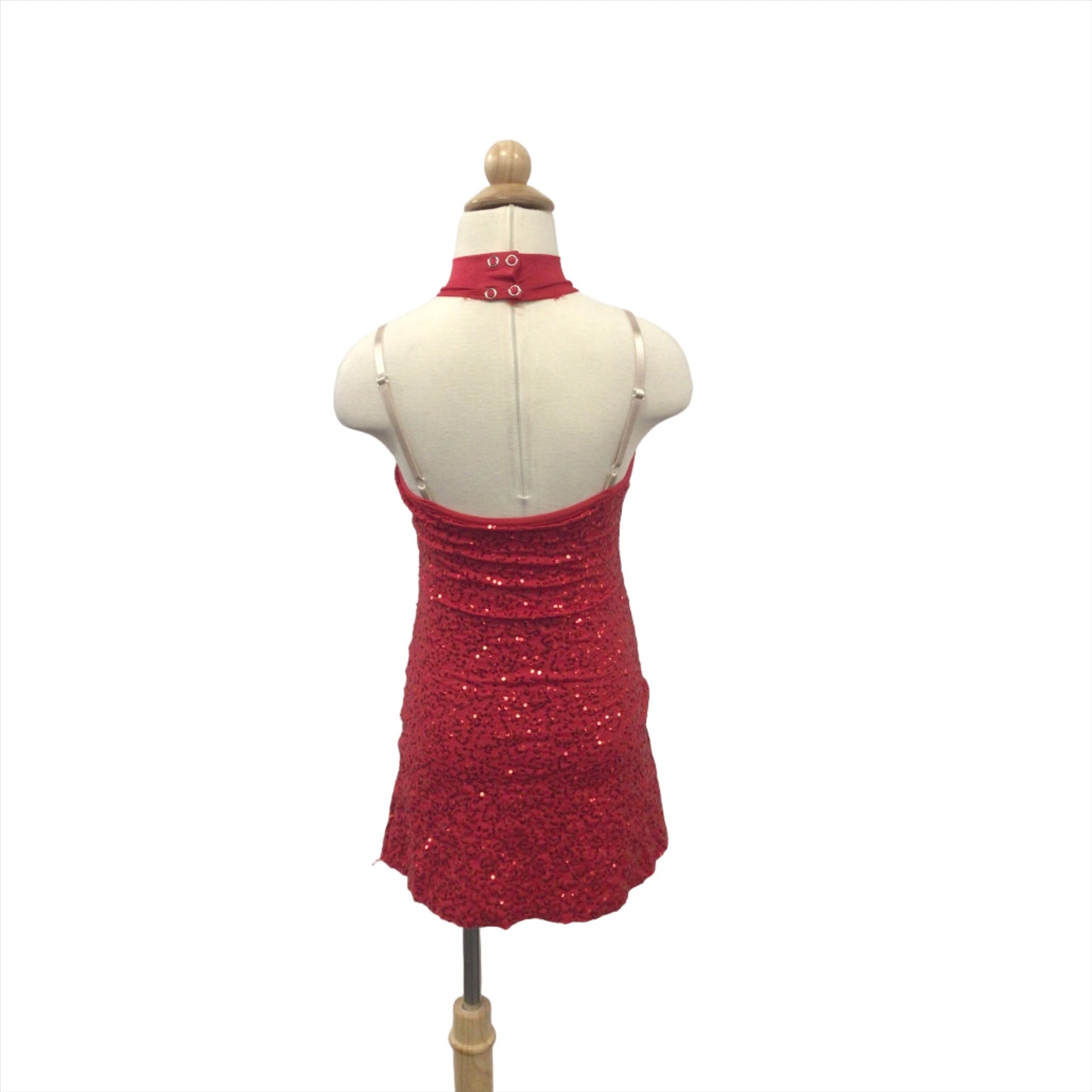 Halter Red Sequin Jazz Dress