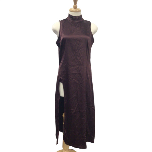 Maroon Satin Dress