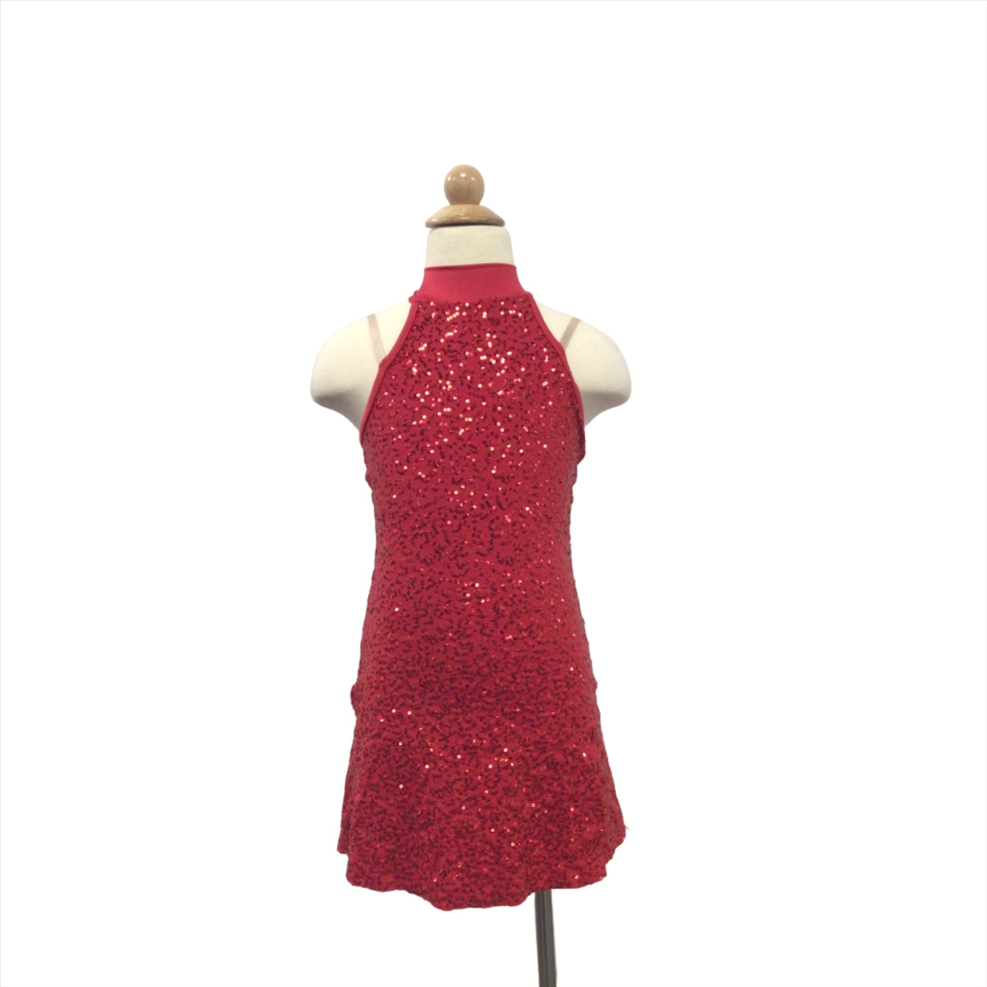 Halter Red Sequin Jazz Dress STRETCH DANCE LTD. Halter Red Sequin Jazz Dress STRETCH DANCE LTD.