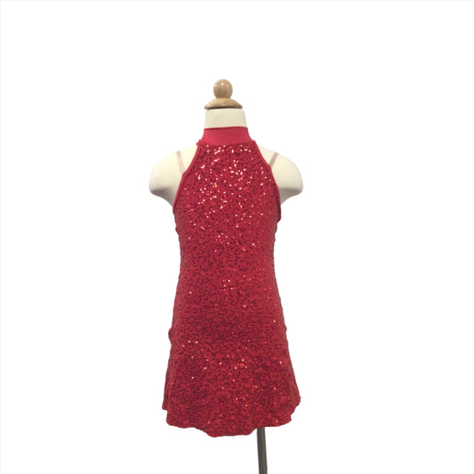 Halter Red Sequin Jazz Dress