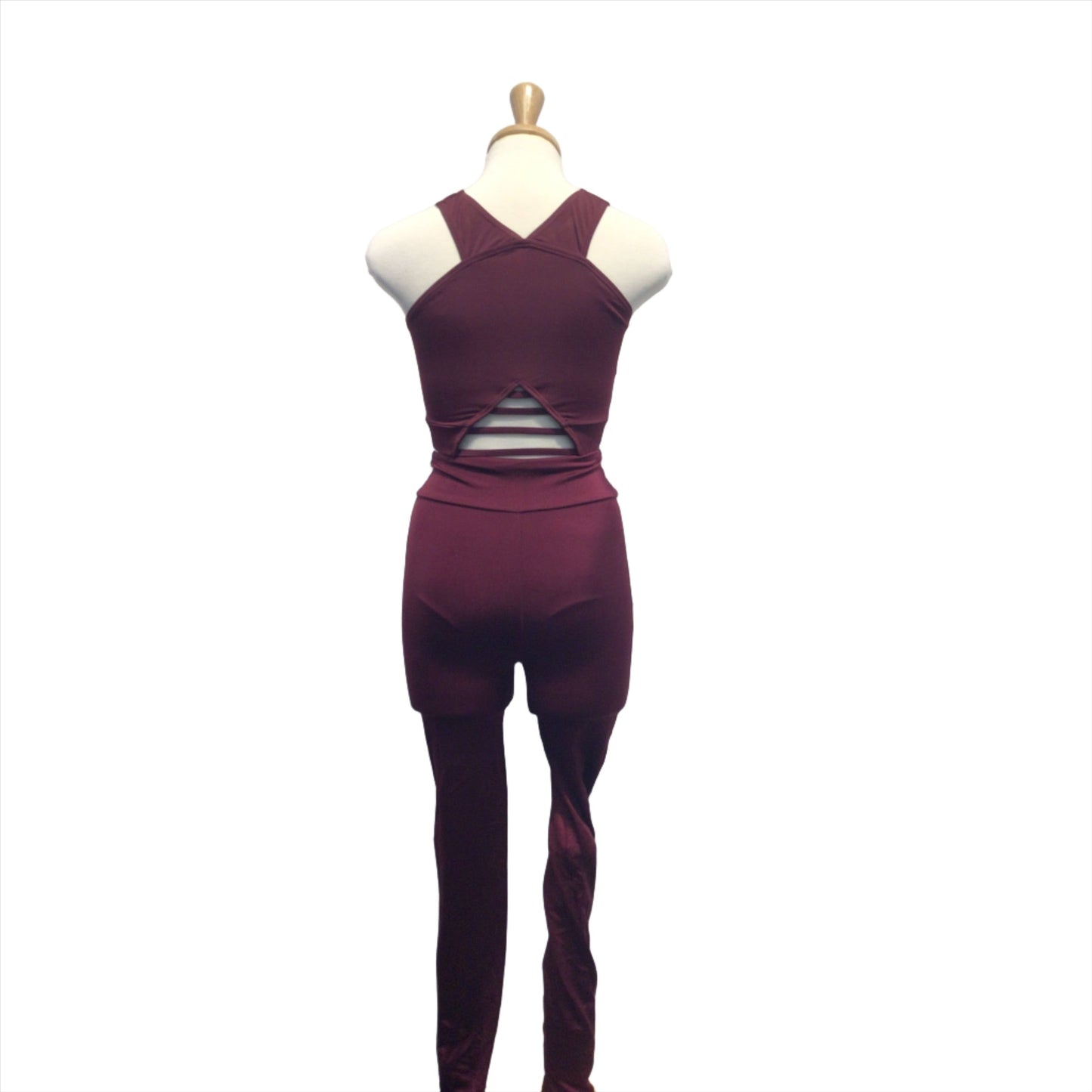 Burgundy Top with Leggings