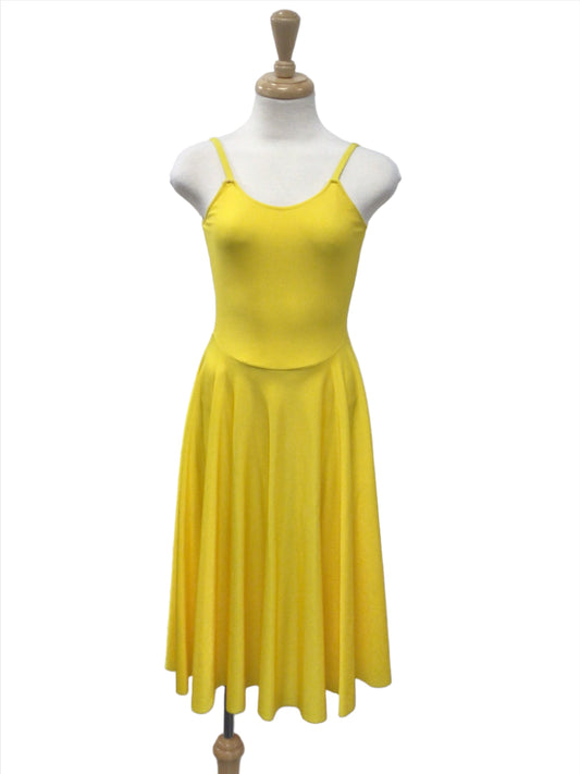 Lycra Full Length Dress Blue, Yellow and Red