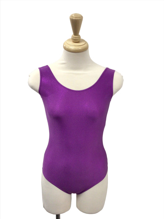 Purple Shiny Tank Bodysuit