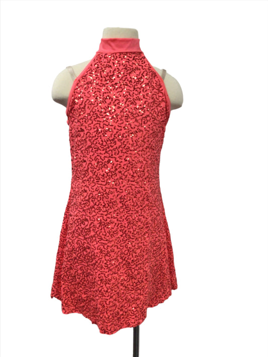 Halter Pink Sequin Jazz Dress