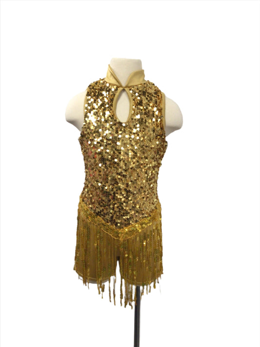 Gold Fringe Biketard