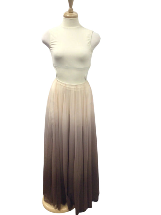 Brown and Light Beige Lyrical  Full Length Dress