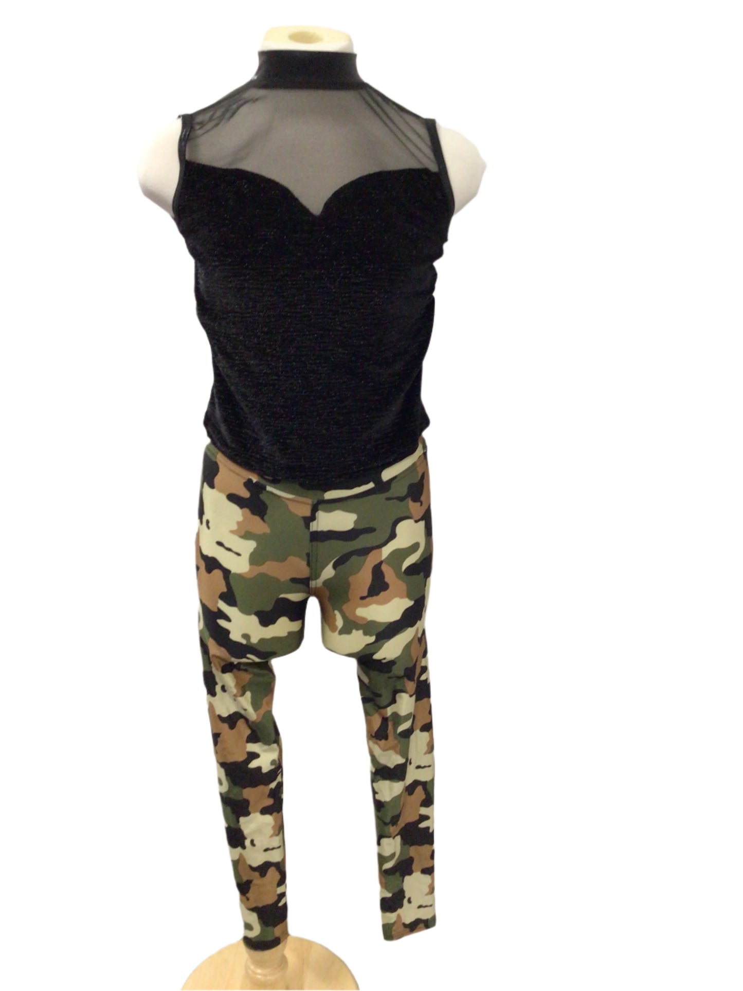 Army Camo leggings and Black Top