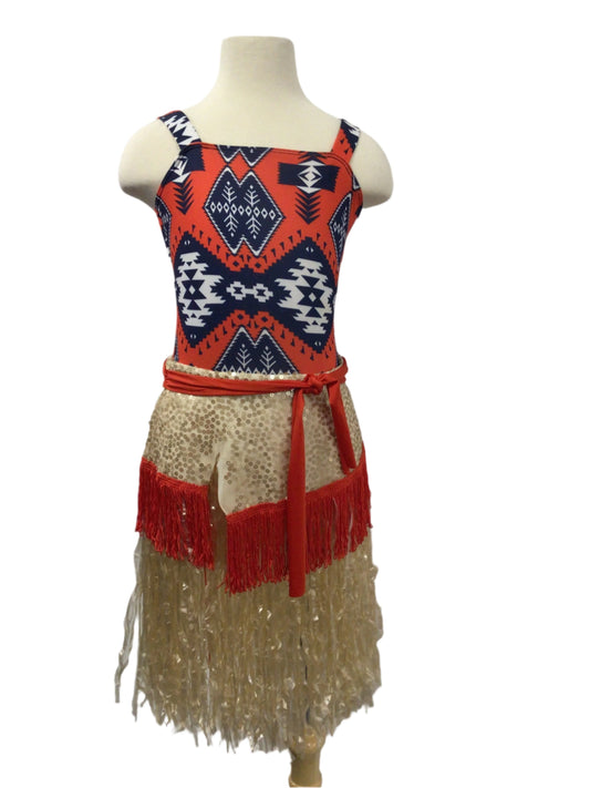 Red and Black Grass Skirt