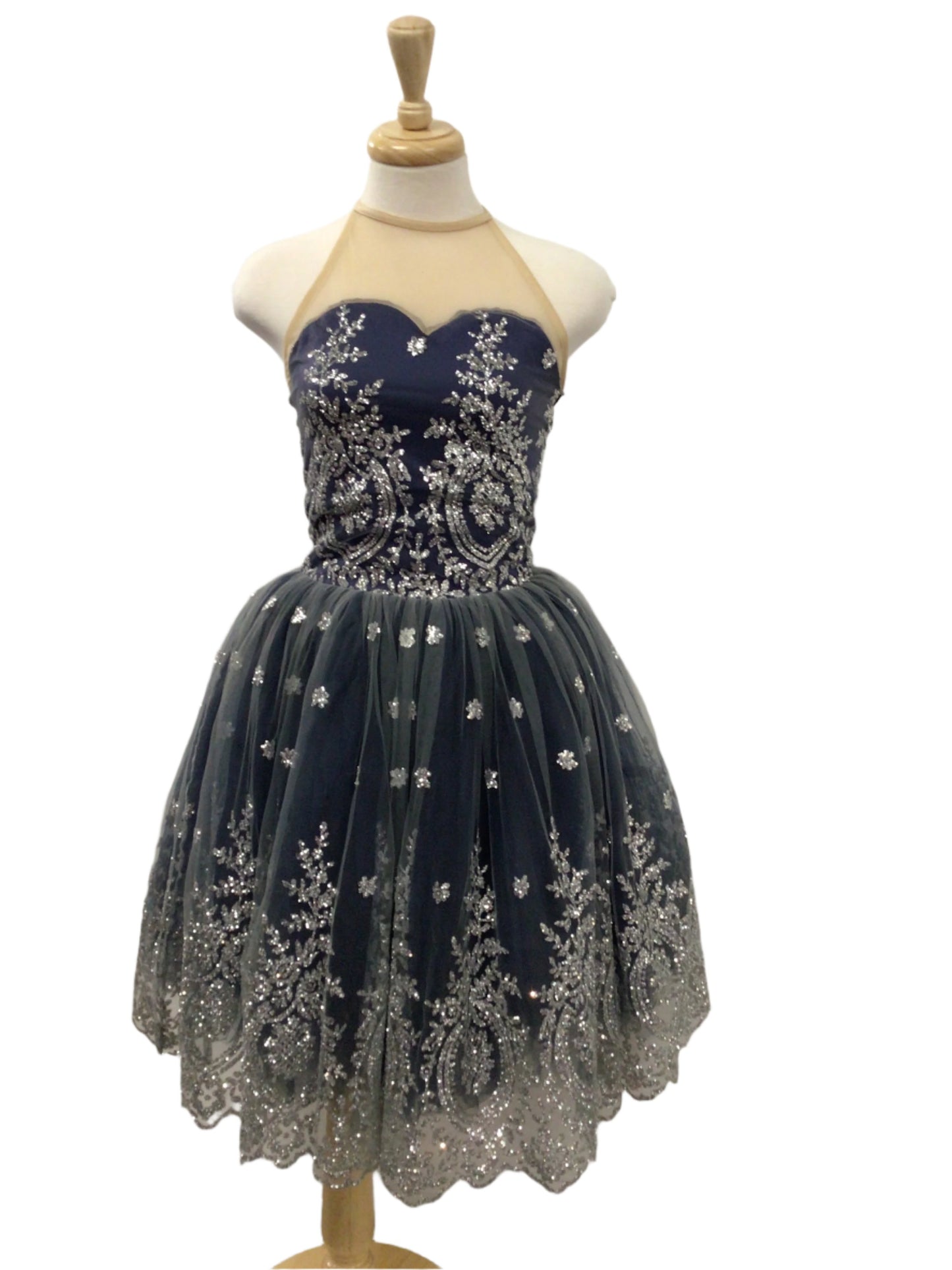 Baroque Blue and Silver Romantic Tutu