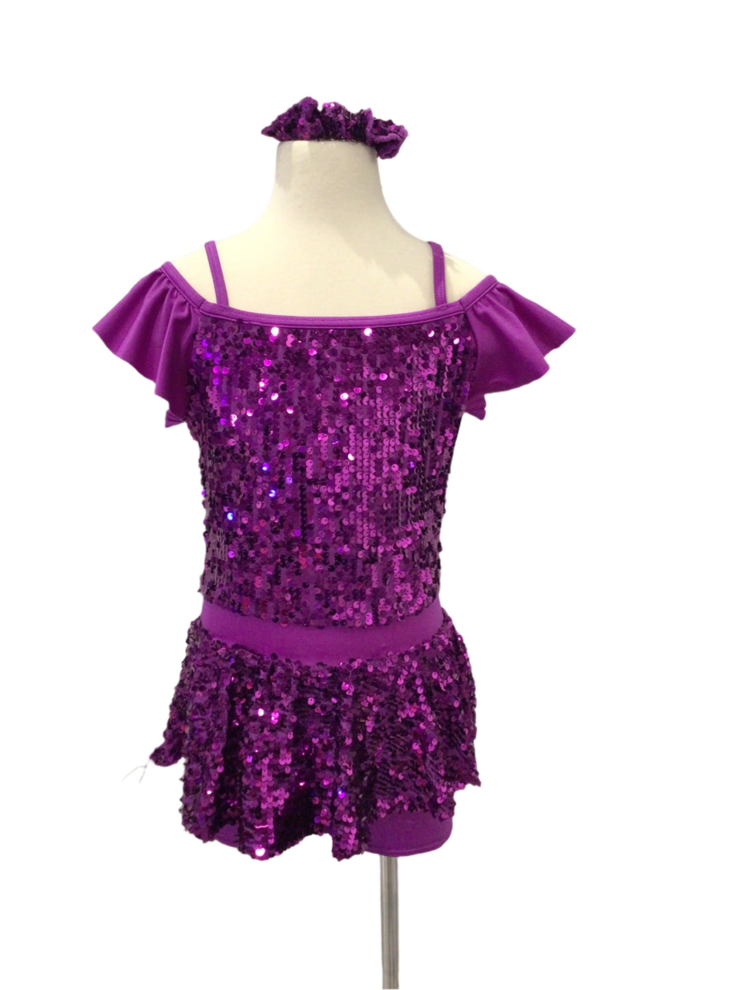 Purple Sequin Jazz Biketard