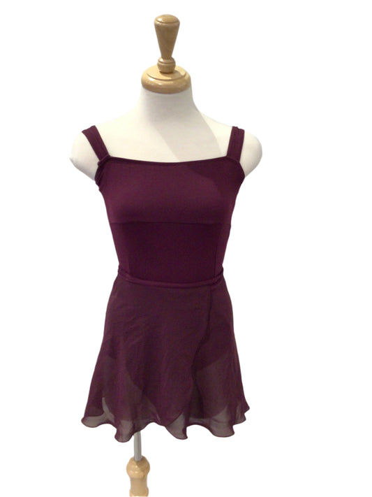 Purple Tank Bodsuit with Wrap Skirt