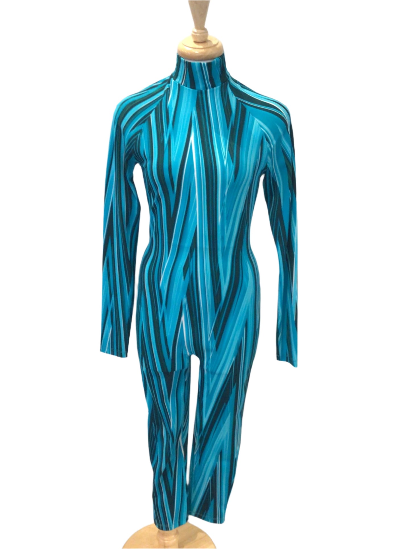 Blue Striped Unitard