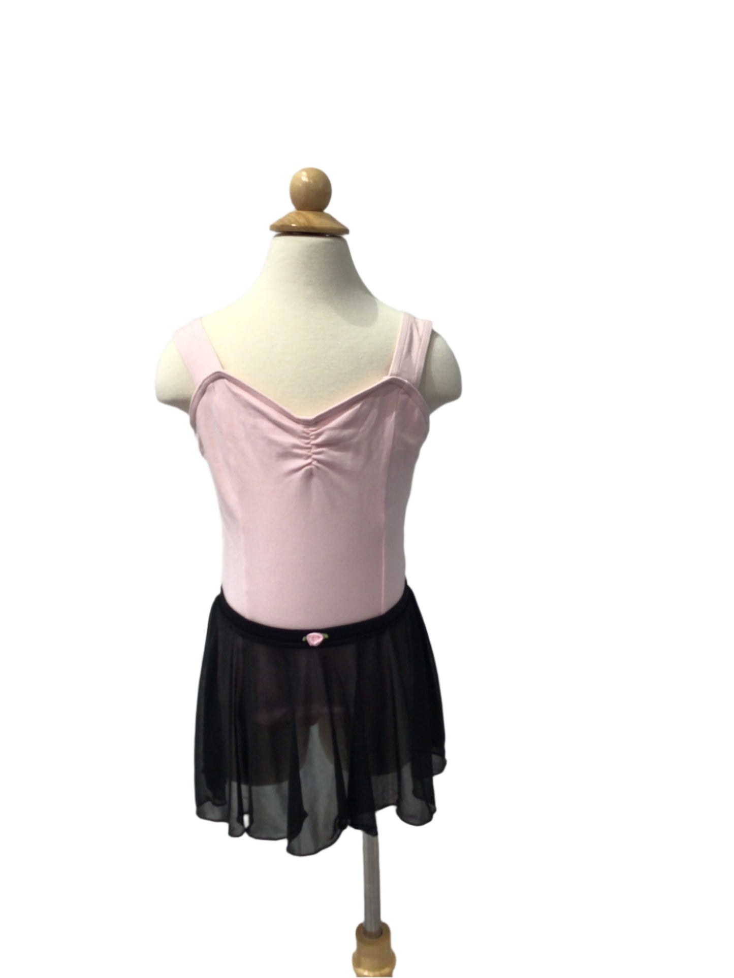 Pink Tank Leo with Black Skirt