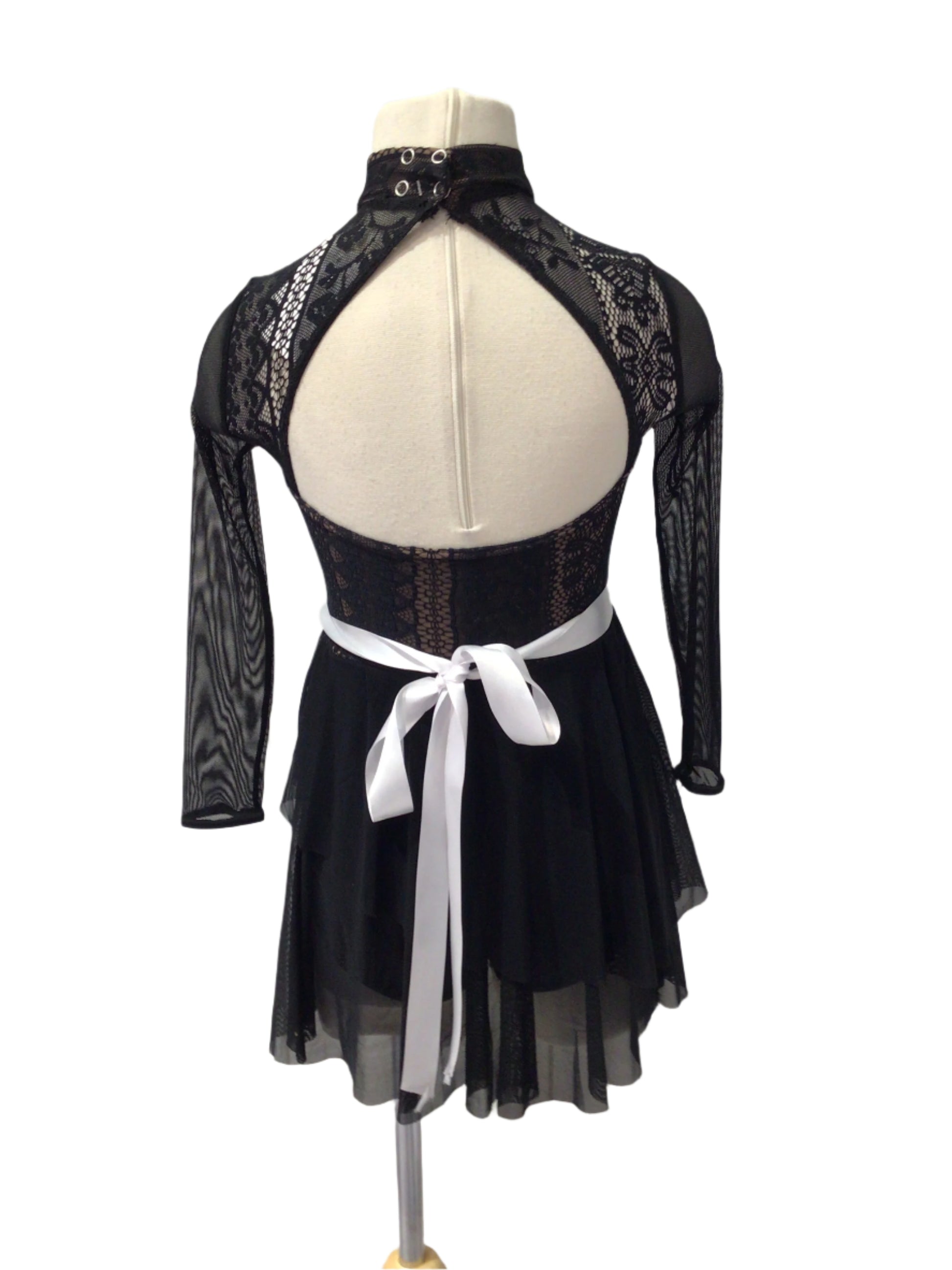 Black Lace Long Sleeve Lyrical Dress STRETCH DANCE LTD. Black Lace Long Sleeve Lyrical Dress STRETCH DANCE LTD.