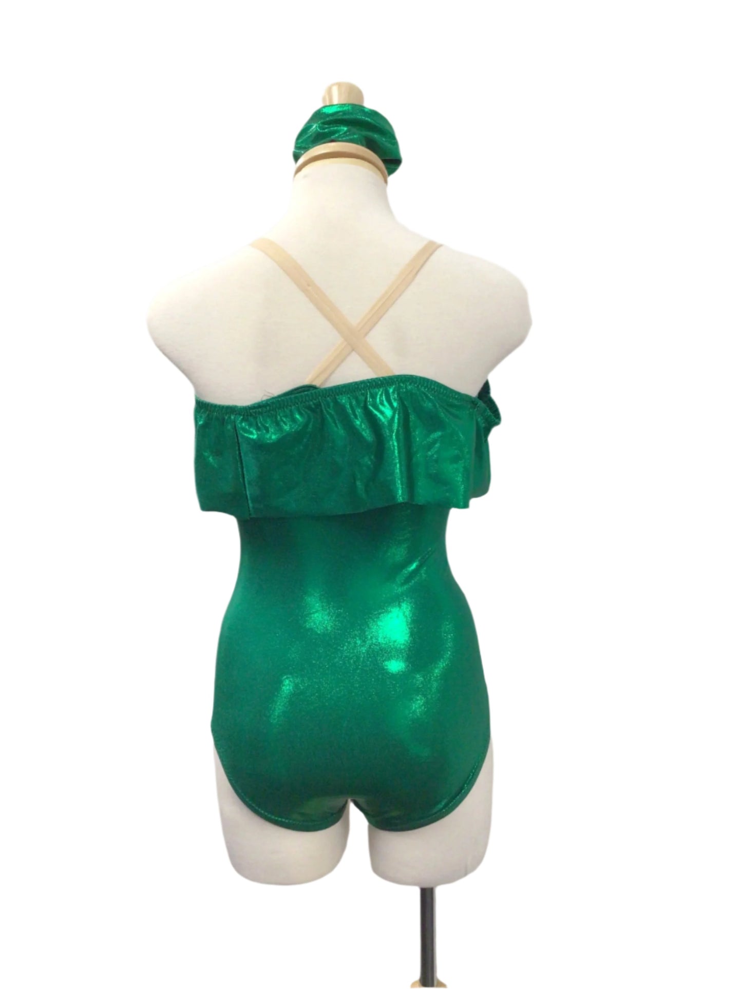 Emerald Green Bodysuit with Ruffle