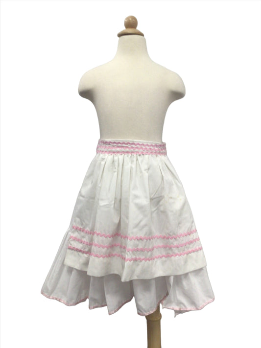 White Cotton Mid Length Circle Skirt