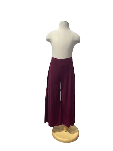 Wide Leg Burgundy Pants