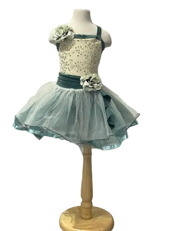 Sage and Cream Flower Dress