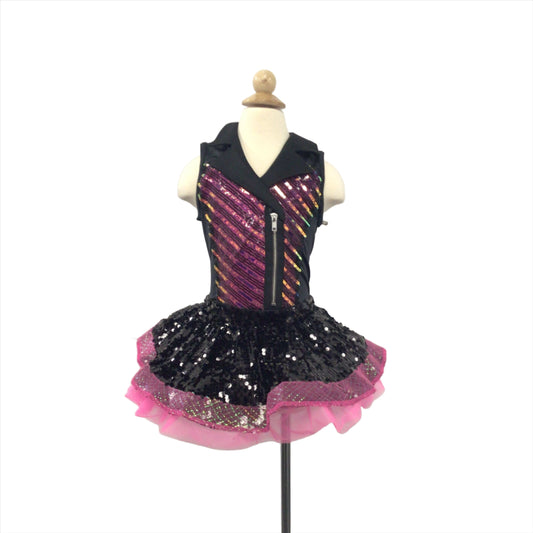 Pink and Black 80s Tutu Dress